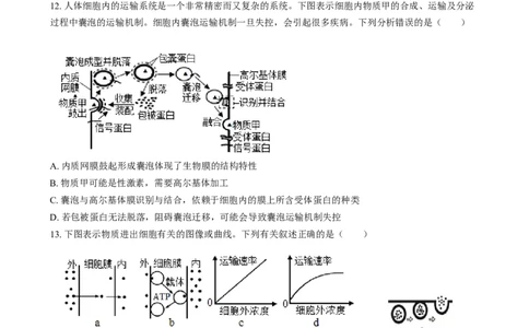 安徽省江南十校2024-2025学年高一上学期12月分科诊断联考生物试题Word版无答案_2025年01月试卷_0112安徽省江南十校2024-2025学年高一上学期12月份分科诊断考试