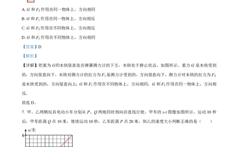 精品解析：上海市闵行区七宝第二中学2022-2023学年八年级下学期期末物理试题（解析版）_0122026上海中考一模二模真题试卷_2026年上海一模_上海1500初中高中试卷_初中_八年级_下学期