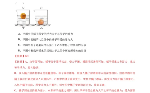 专题10浮力《浮力》章末综合训练（教师版）_8、物理总复习_8.中考物理总复习_2024年中考复习资料_专项复习资料_完三年（2021&mdash;2023）中考真题分项精编（全国通用）