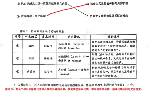 长宁历史手写参考答案_0122026上海中考一模二模真题试卷_2026上海二模更新中1_长宁