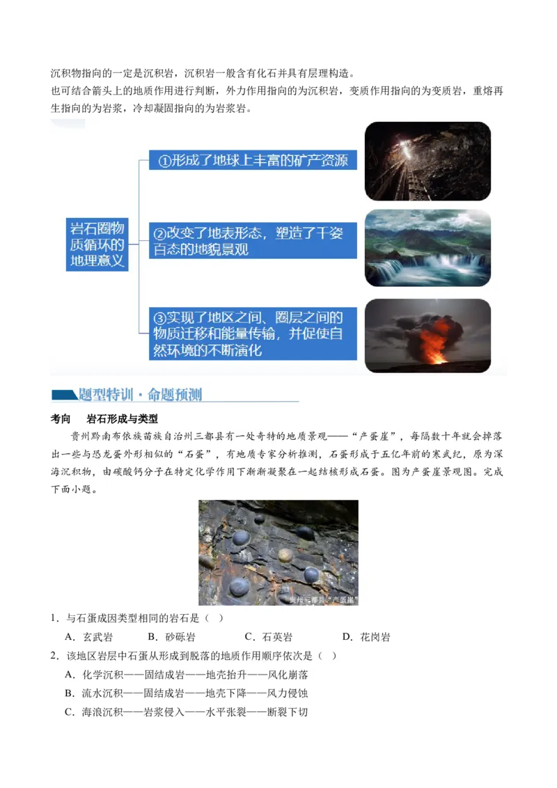 专题05地质运动规律（讲义）（原卷版）_新高考复习资料_2024年新高考复习资料_二轮复习资料_2024年高考地理二轮复习讲练测（新教材新高考）_配套讲义
