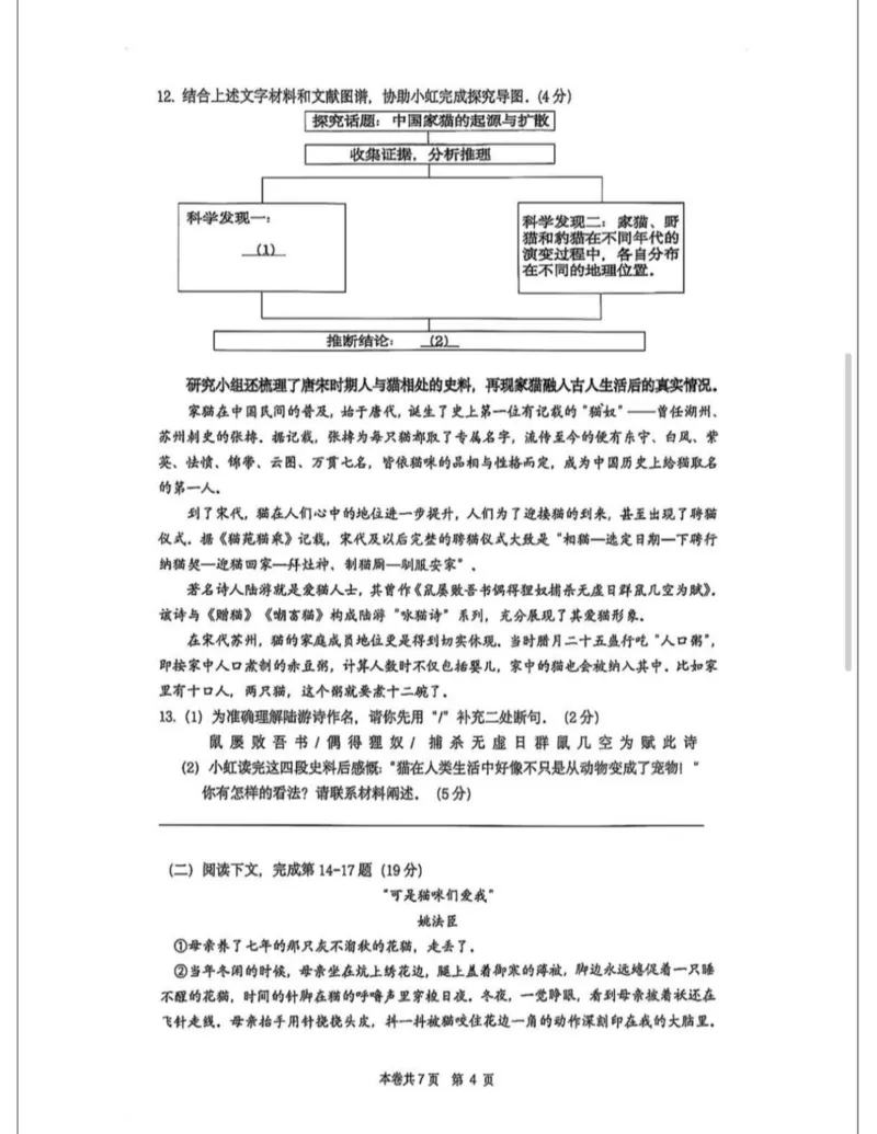 虹口区二模语文试卷_0122026上海中考一模二模真题试卷_2026上海二模更新中1_虹口