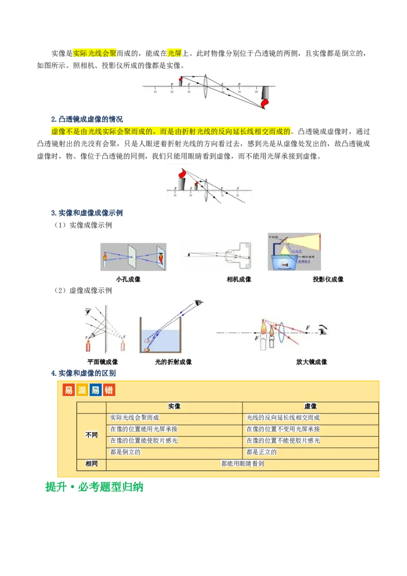 专题03透镜及其应用（讲义）（原卷版）_8、物理总复习_8.中考物理总复习_2024年中考复习资料_一轮复习资料_完2024年中考物理一轮复习课件+讲义+练习（全国通用）