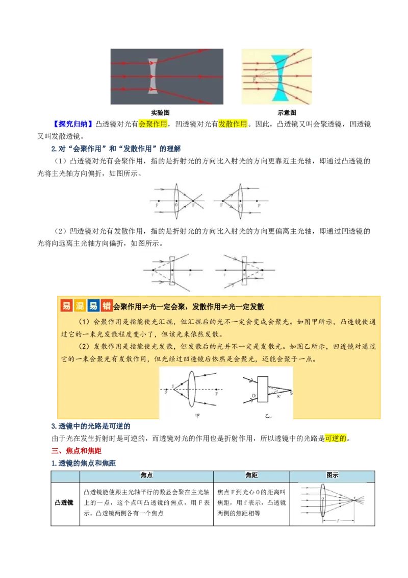 专题03透镜及其应用（讲义）（原卷版）_8、物理总复习_8.中考物理总复习_2024年中考复习资料_一轮复习资料_完2024年中考物理一轮复习课件+讲义+练习（全国通用）