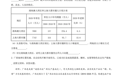 精品解析：上海市奉贤区致远高级中学2022-2023学年高一下学期期末地理试题（原卷版）_0122026上海中考一模二模真题试卷_2026年上海一模_上海1500初中高中试卷_高中_高一_下学期_3：期末