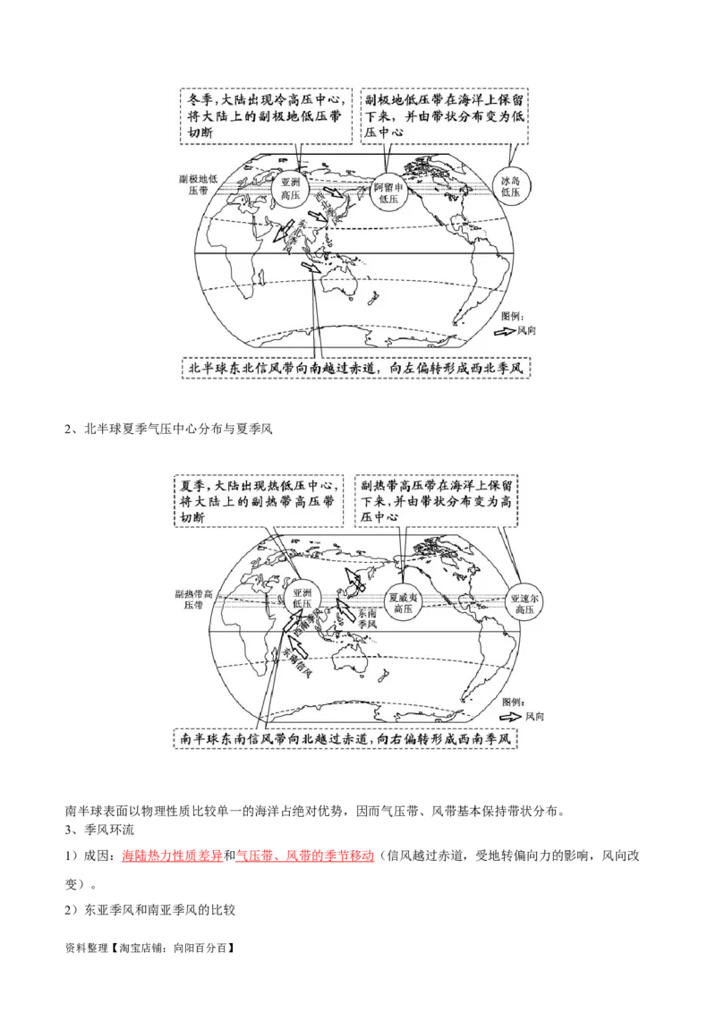 专题05大气环流与气候-口袋书2024年高考地理一轮复习知识清单_新高考复习资料_2024年新高考复习资料_一轮复习资料_完口袋书2024年高考地理一轮复习知识清单