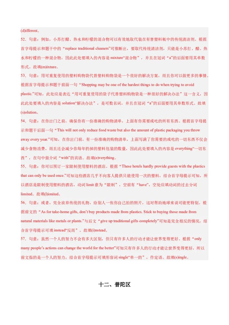 专题07短文首字母填空-学易金卷：2023年中考英语二模试题分项汇编（上海专用）（解析版）_0122026上海中考一模二模真题试卷_2025-2012年_3.上海中考英语一模二模（12-24）