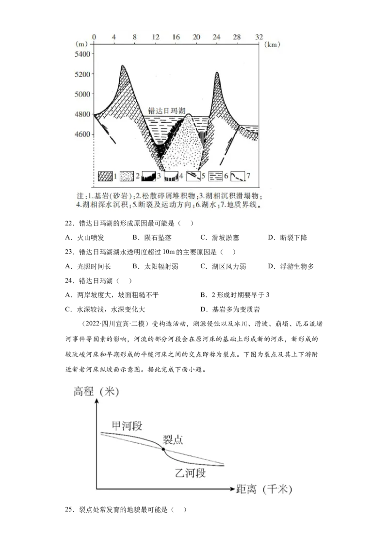 专题13地表形态的塑造(答案版)_新高考复习资料_2022年新高考复习资料_2022年高考地理全二轮复习高频考点热点专项突破训练_专题13地表形态的塑造综合训练（原卷版+解析版）