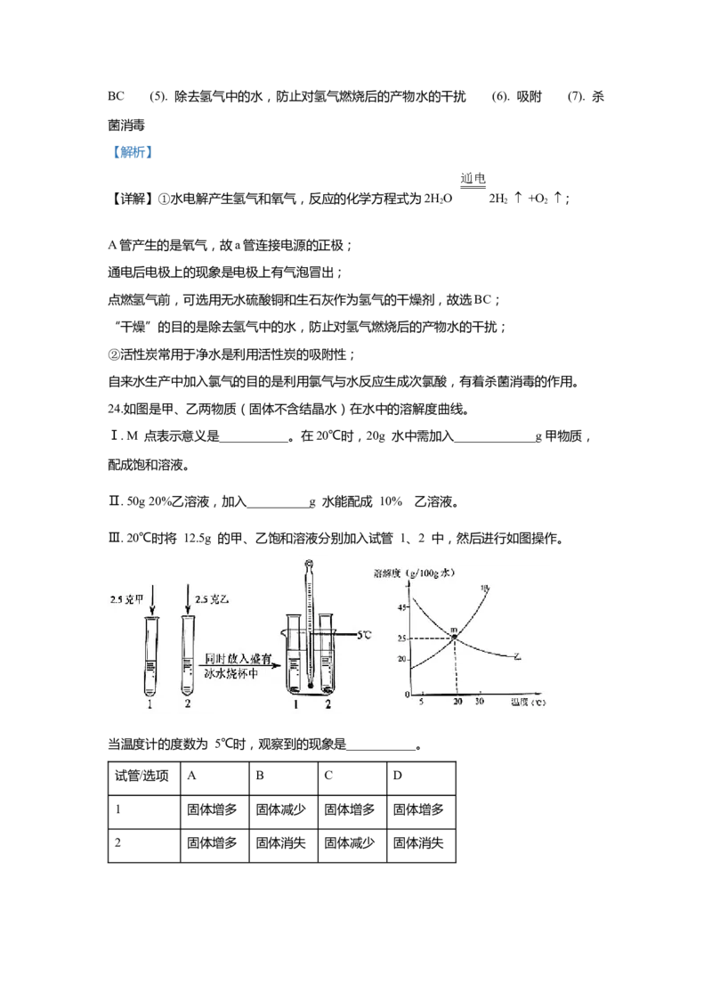上海市黄浦区2020届九年级上学期期末(一模）质量调研化学试卷（word解析版）_0122026上海中考一模二模真题试卷_2025-2012年_5.上海中考化学一模二模（12-24）_一模