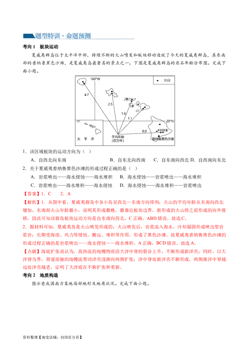 专题05地质运动规律（讲义）（解析版）_新高考复习资料_2024年新高考复习资料_二轮复习资料_2024年高考地理二轮复习讲练测（新教材新高考）_配套讲义_教师版（含答案解析）