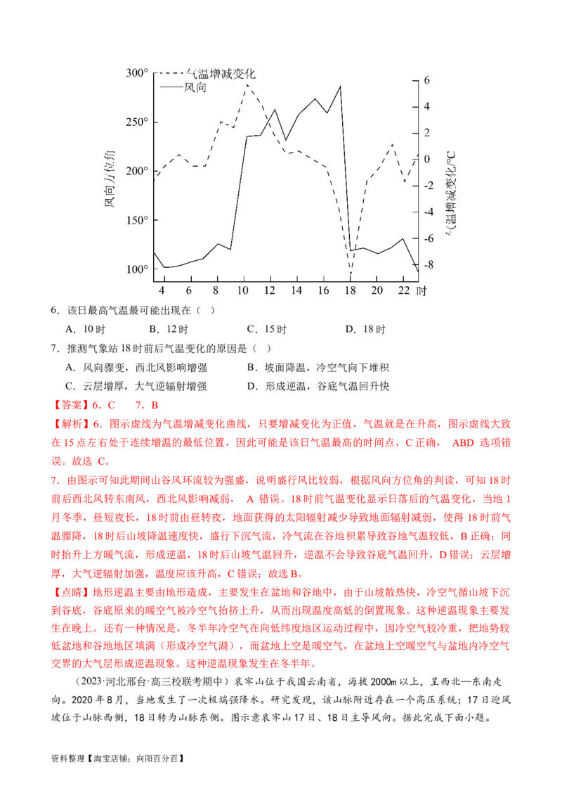 专题03大气运动规律（练习）（解析版）_新高考复习资料_2024年新高考复习资料_二轮复习资料_2024年高考地理二轮复习讲练测（新教材新高考）_配套练习_教师版（含答案解析）