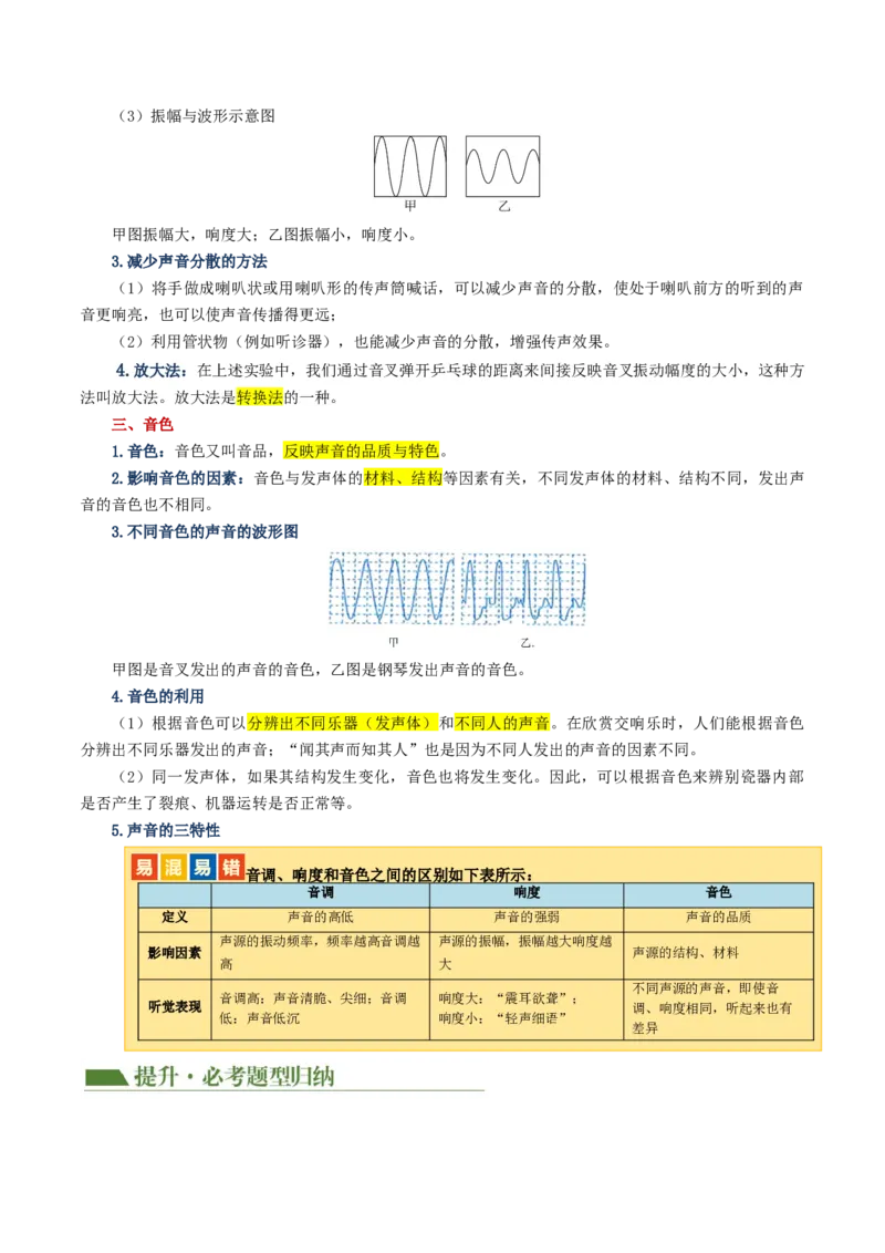 专题01声现象（讲义）（原卷版）_8、物理总复习_2024年中考复习资料_一轮复习_课件+讲义+练习2024年中考物理一轮复习讲练测（全国通用）_配套讲义（原卷版+解析版）