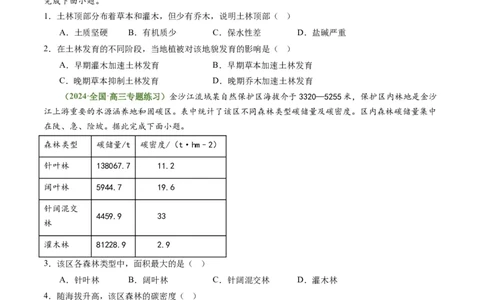 4.3自然环境的整体性（练习）（原卷版）_新高考复习资料_2024年新高考复习资料_一轮复习资料_完备战2024年高考地理一轮复习考点帮（新高考专用）_第二部分自然地理