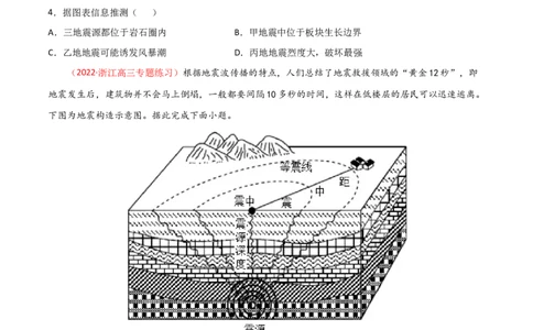 专题04地球的历史及地球的圈层结构（精选练习）-备战2022年高考地理一轮复习考点帮（新高考专用）（原卷版）_新高考复习资料_2022年新高考复习资料