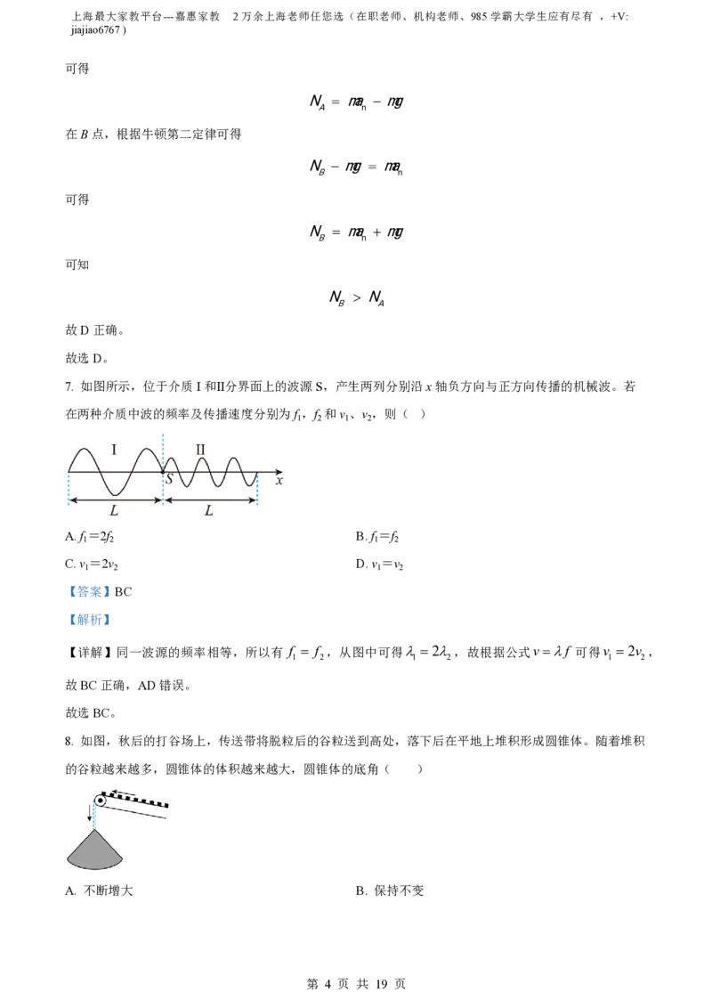 精品解析：上海市复兴高级中学2022-2023学年高三上学期期中物理试题（解析版）_0122026上海中考一模二模真题试卷_2026年上海一模_上海1500初中高中试卷_高中_高三_上学期_2：期中