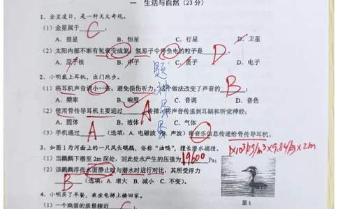 崇明二模物理答案（手写参考版）_0122026上海中考一模二模真题试卷_2026上海二模更新中1_崇明