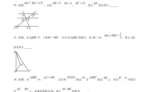 精品解析：2023年上海市长宁区中考一模数学试题（原卷版）_0122026上海中考一模二模真题试卷_2025-2012年_2.上海中考数学一模二模（12-24）_一模_2023年上海市中考数学一模试卷（16区）