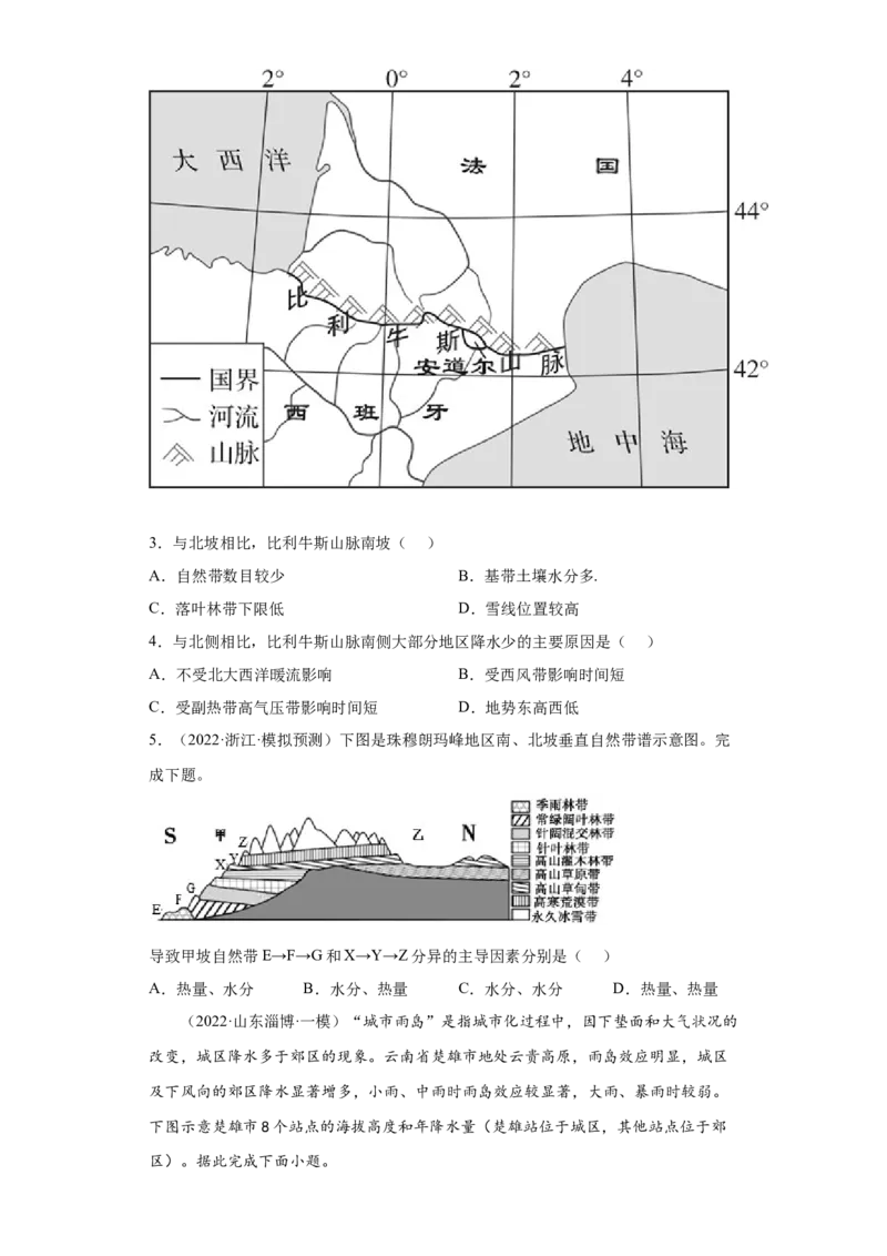 专题16自然环境的整体性与差异性(答案版)_新高考复习资料_2022年新高考复习资料_2022年高考地理全二轮复习高频考点热点专项突破训练