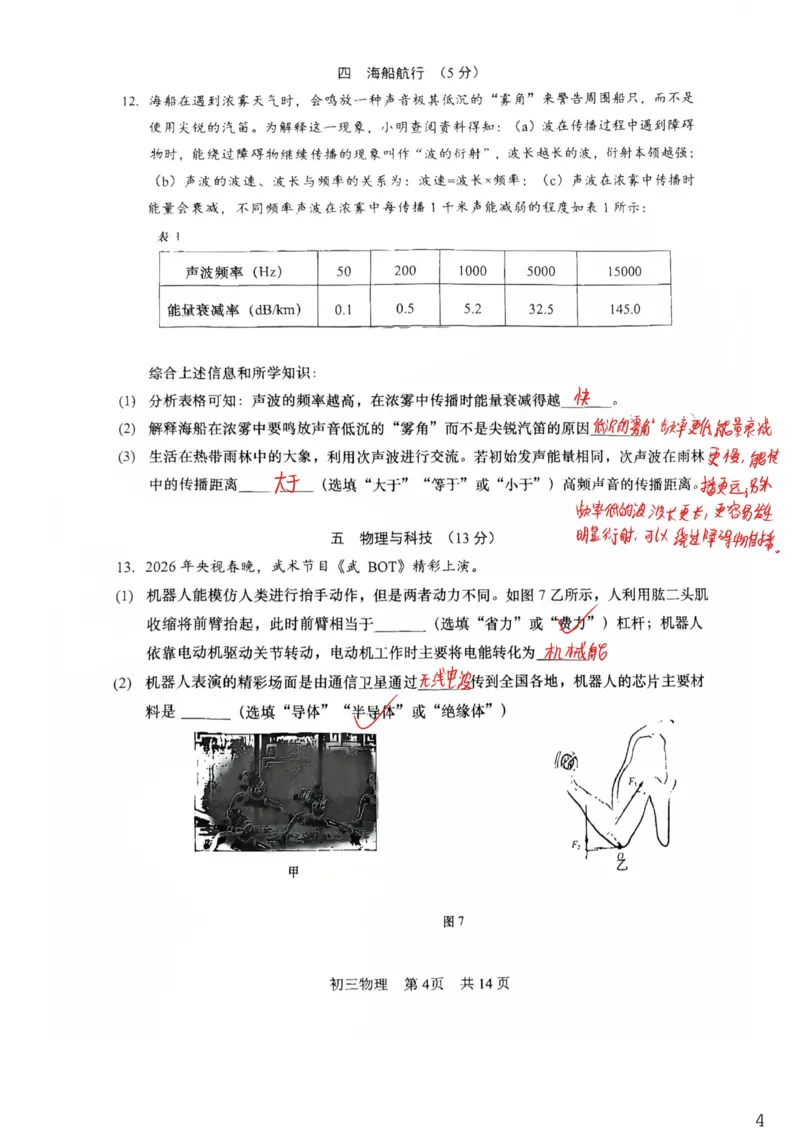 松江物理参考答案_0122026上海中考一模二模真题试卷_2026上海二模更新中1_松江