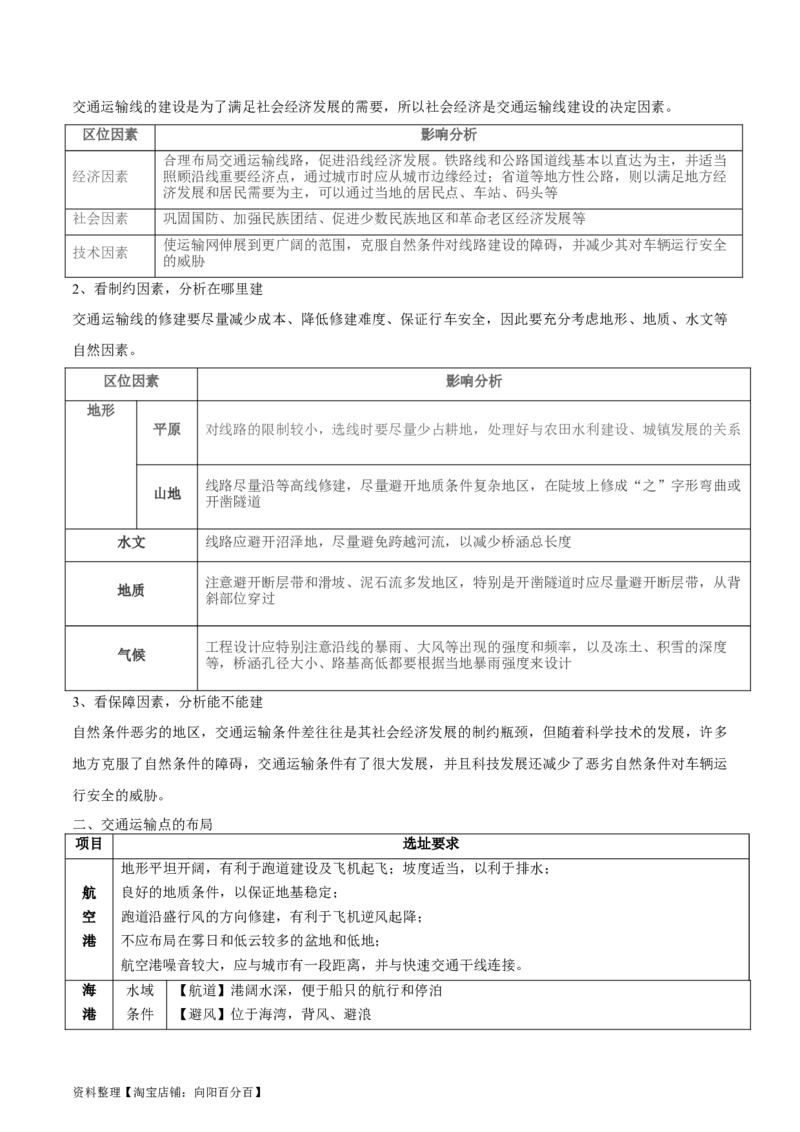 专题15交通-口袋书2024年高考地理一轮复习知识清单_新高考复习资料_2024年新高考复习资料_一轮复习资料_完口袋书2024年高考地理一轮复习知识清单