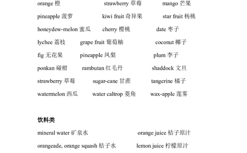 关于食物的名词_最新人教版英语八年级上册_老版（含有参考价值）_09.班主任+教师常用工作资料包易提分旗舰店_教学拓展