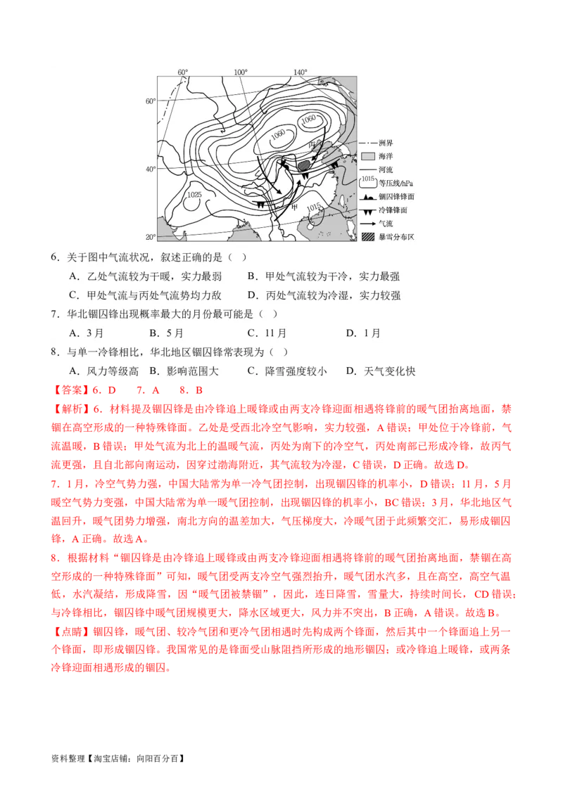 专题03微专题云雾雪、副高、特殊天气系统和现象（讲义）（解析版）_新高考复习资料_2024年新高考复习资料_二轮复习资料_2024年高考地理二轮复习讲练测（新教材新高考）_配套讲义