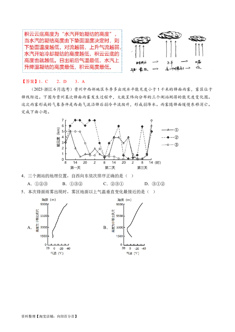 专题03微专题云雾雪、副高、特殊天气系统和现象（讲义）（解析版）_新高考复习资料_2024年新高考复习资料_二轮复习资料_2024年高考地理二轮复习讲练测（新教材新高考）_配套讲义
