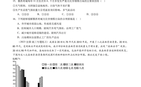 5.1环境问题与可持续发展（练习）（原卷版）_新高考复习资料_2024年新高考复习资料_一轮复习资料_完备战2024年高考地理一轮复习考点帮（新高考专用）_第三部分人文地理