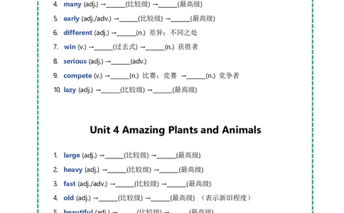 人教八上词形变换Unit1-8（带答案）_最新人教版英语八年级上册_新版_初中英语8上新更新第三套可选择_13.写作+词汇+短语_20词形变换完形填空语法填空阅读理解课文挖空（word+pdf）