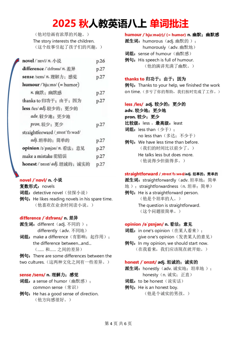 八上Unit3单词批注_加水印_最新人教版英语八年级上册_新版_初中英语8上新更新第三套可选择_07课堂笔记_单词批注