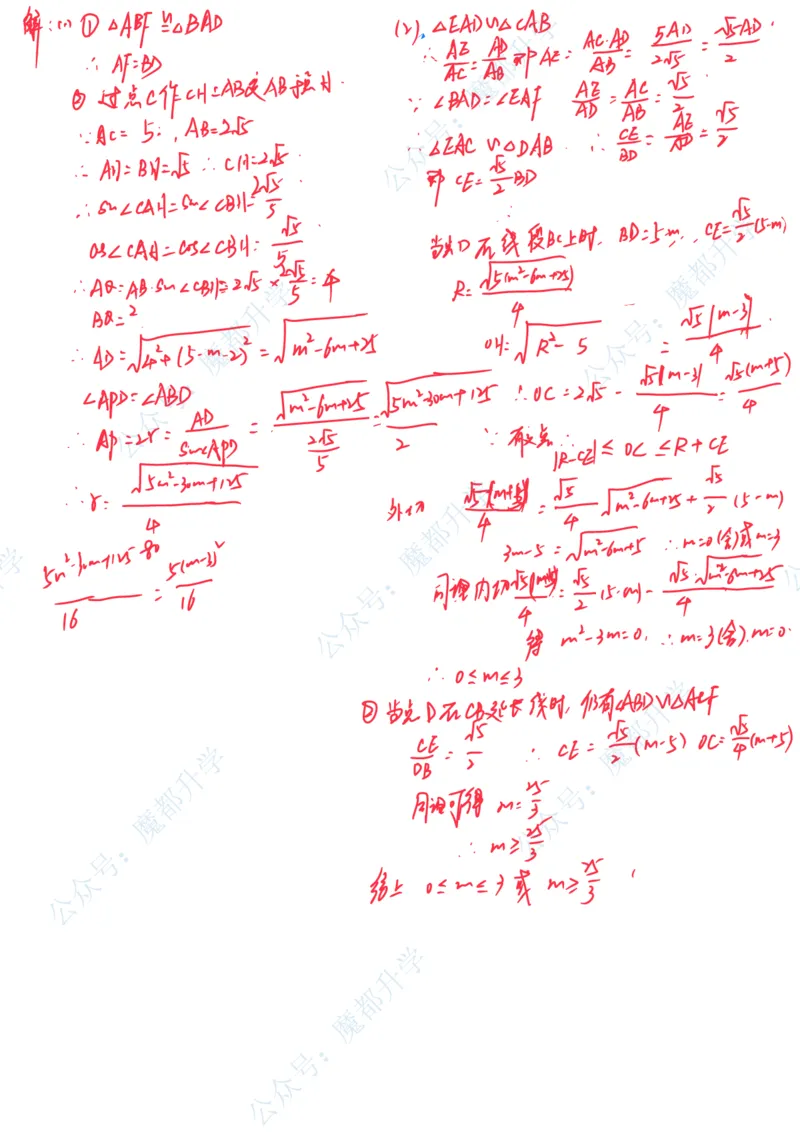 青浦数学手写参考答案_0122026上海中考一模二模真题试卷_2026上海二模更新中1_杨浦