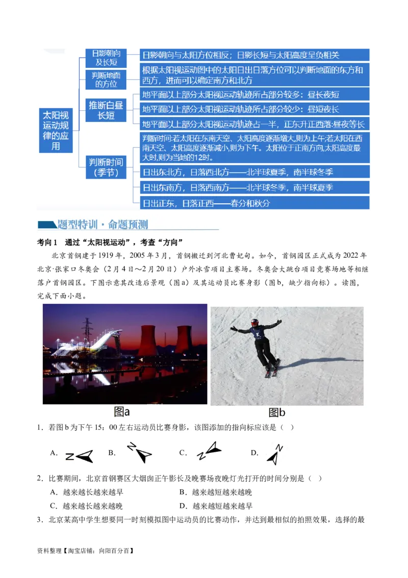 专题02微专题太阳视运动与日影&地球运动与生产生活（讲义）（解析版）_新高考复习资料_2024年新高考复习资料_二轮复习资料_2024年高考地理二轮复习讲练测（新教材新高考）_配套讲义
