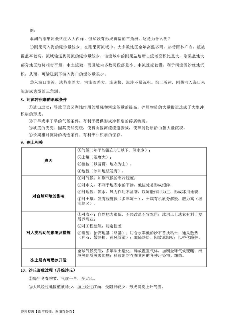 专题09地表形态的塑造-口袋书2024年高考地理一轮复习知识清单_新高考复习资料_2024年新高考复习资料_一轮复习资料_完口袋书2024年高考地理一轮复习知识清单