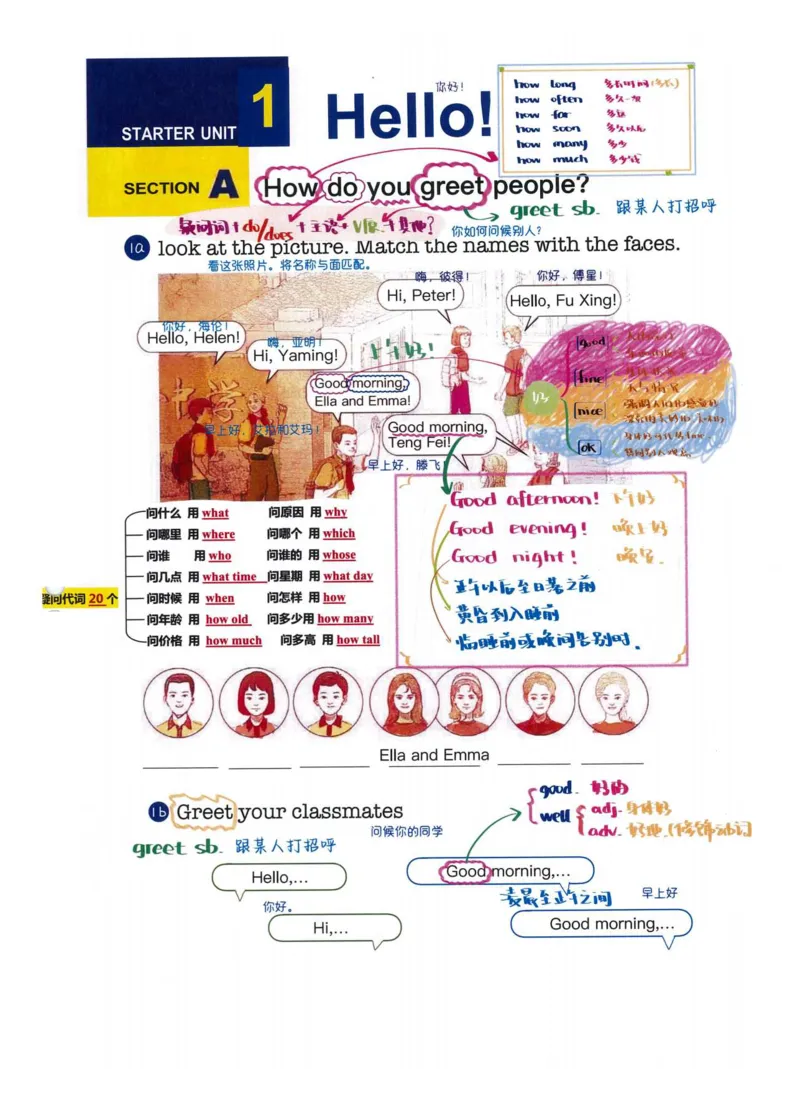 七上英语（2024秋）教材课堂笔记_人教版初中英语课ben电子版赠品_初中英语7年级上册