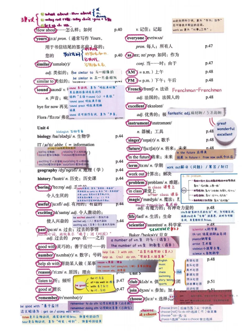 七上英语（2024秋）教材课堂笔记_人教版初中英语课ben电子版赠品_初中英语7年级上册