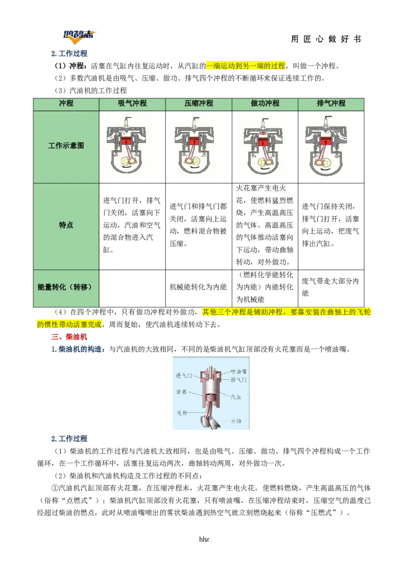 专题05内能内能的利用（讲义）（原卷版）_8、物理总复习_《2025年中考复习讲义》物理