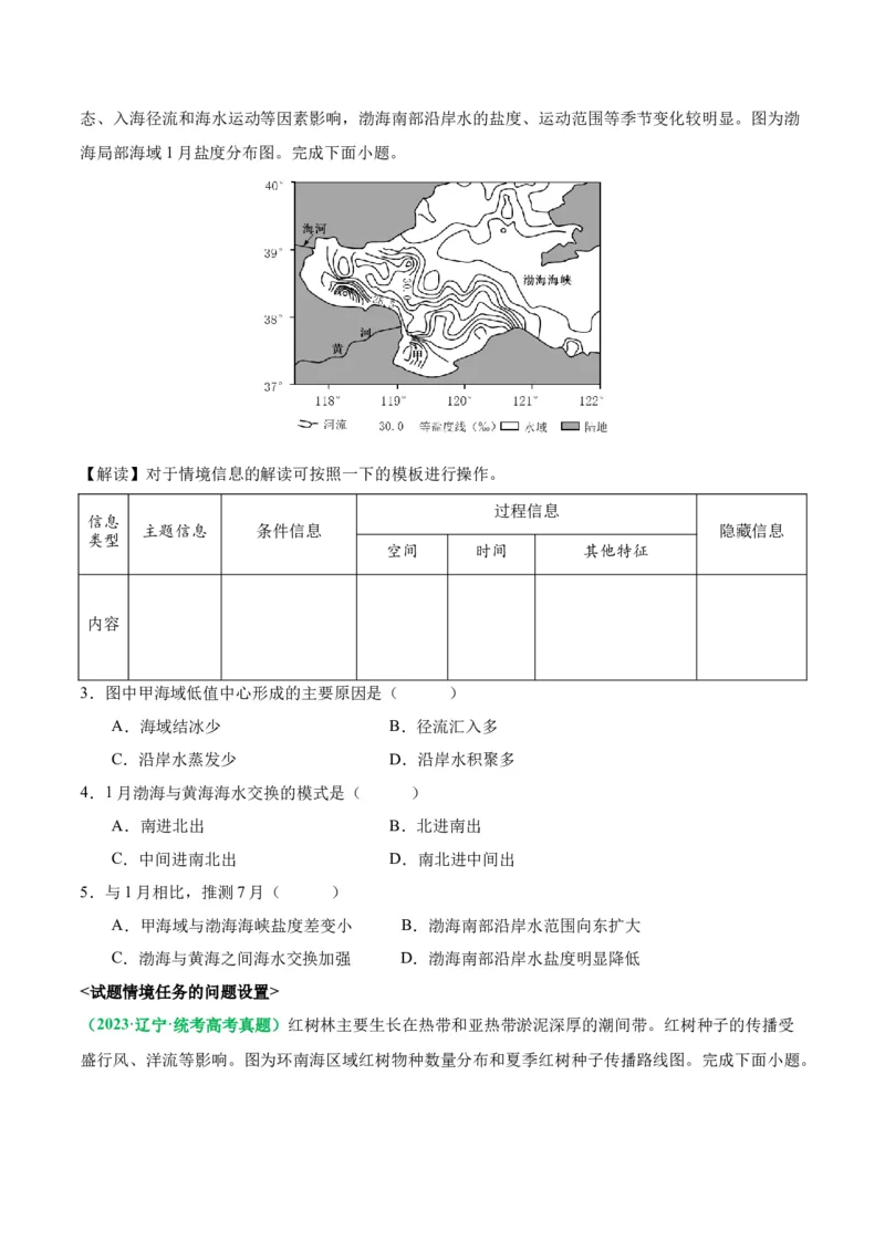 专题01选择题的信息拆解（原卷版）_新高考复习资料_2024年新高考复习资料_二轮复习资料_2024年高考地理二轮热点题型归纳与变式演练（新高考通用）