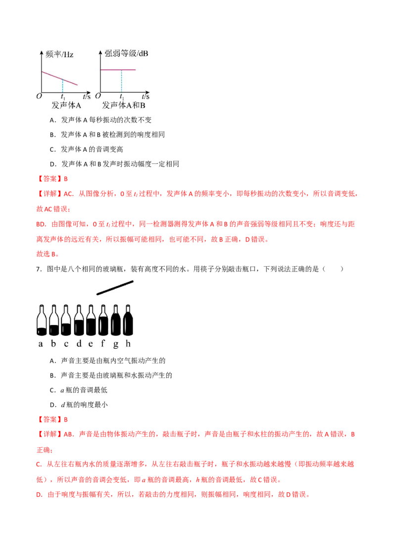 专题02声现象2022-2023学年中考二轮培优训练（解析版）_8、物理总复习_8.中考物理总复习_2023年中考复习资料_二轮复习_备战2023学年中考二轮培优训练