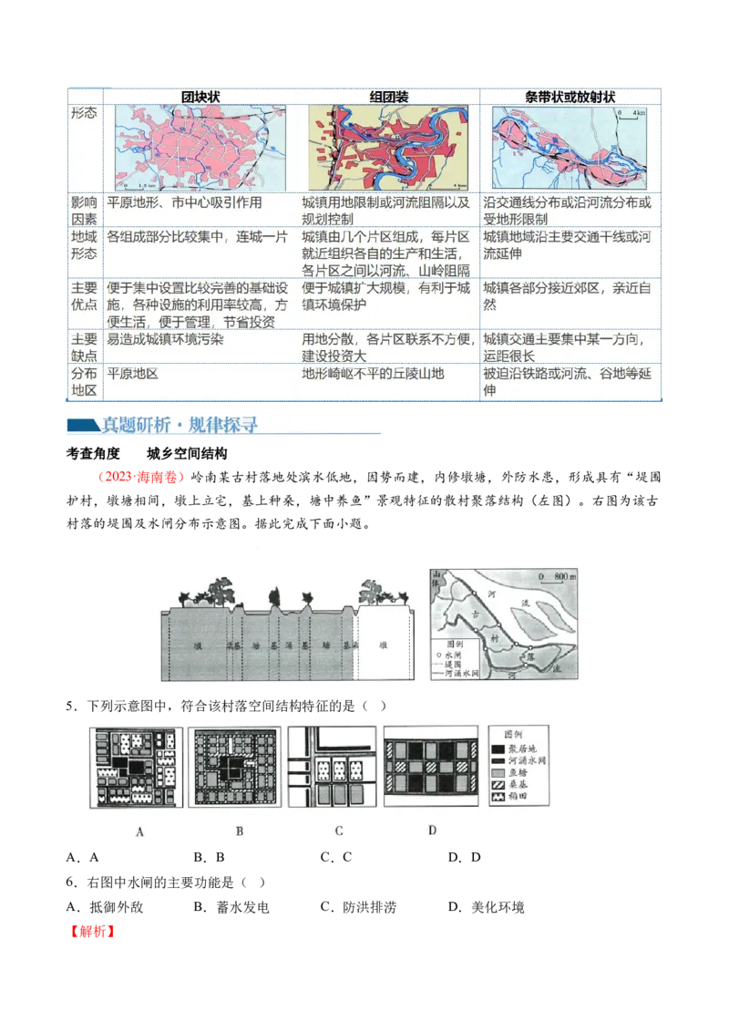 专题08人口与城市（讲义）（解析版）_新高考复习资料_2024年新高考复习资料_二轮复习资料_2024年高考地理二轮复习讲练测（新教材新高考）_配套讲义_教师版（含答案解析）