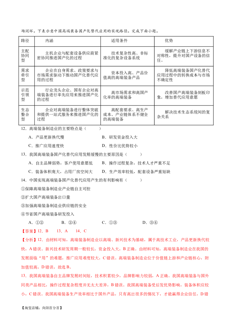 专题09工业与服务业易错突破（5大易错）-备战2024年高考地理考试易错题（全国通用）（解析版）_新高考复习资料_2024年新高考复习资料_专项复习资料_教师版（含答案解析）