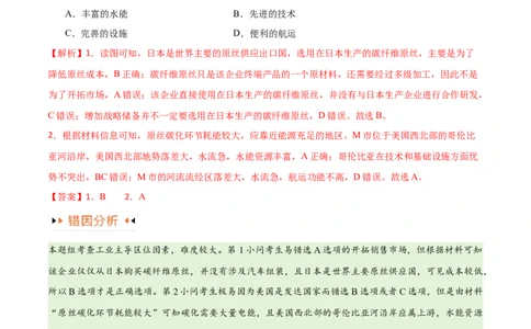 专题09工业与服务业易错突破（5大易错）-备战2024年高考地理考试易错题（全国通用）（解析版）_新高考复习资料_2024年新高考复习资料_专项复习资料_教师版（含答案解析）