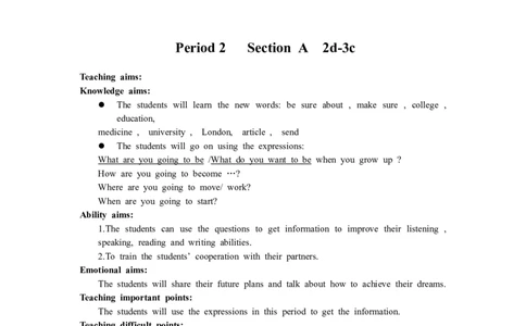Unit6I&rsquo;mgoingtostudycomputerscience全单元教案（5课时）_最新人教版英语八年级上册_老版（含有参考价值）_01教案人教版初中英语八上（多版本）易提分旗舰店
