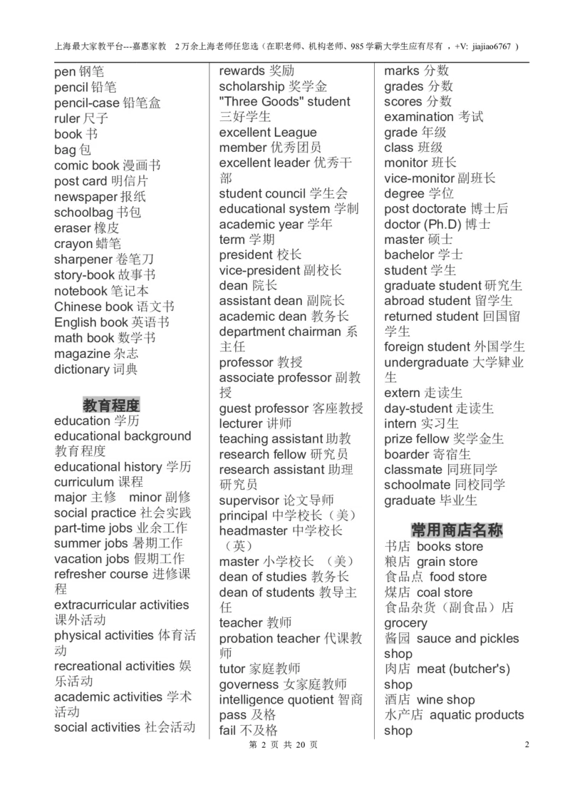 精心整理高中英语单词分类汇总大全&mdash;打基础专用_0122026上海中考一模二模真题试卷_2026年上海一模_上海1500初中高中试卷_高中_高三_杂七杂八