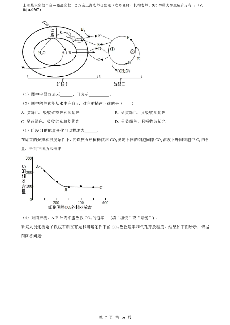 精品解析：上海市华东师范大学二附中2022-2023学年高一下学期期中生物试题（解析版）_0122026上海中考一模二模真题试卷_2026年上海一模_上海1500初中高中试卷_高中_高一_下学期_2：期中