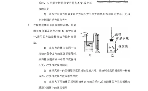 专题06压强相关实验（原卷版）_8、物理总复习_8.中考物理总复习_2023年中考复习资料_二轮复习_2023年中考物理二轮题型专项复习（全国通用）