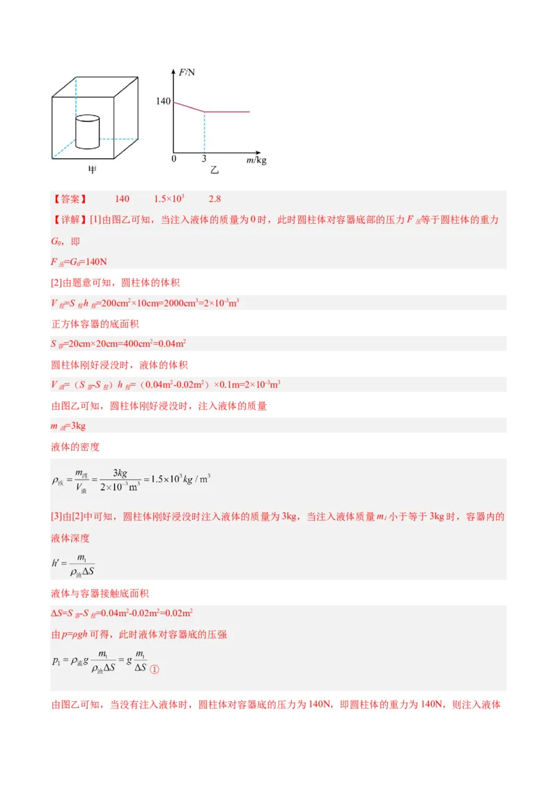 专题11液体压强（解析版）_8、物理总复习_8.中考物理总复习_2024年中考复习资料_一轮复习资料_完备战2024年中考物理一轮复习讲义练习（全国通用）_教师版（含答案解析）