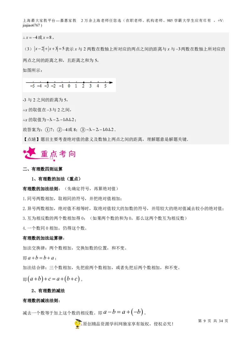 专题01有理数-备战2023年中考数学一轮复习考点帮（上海专用）（解析版）_0122026上海中考一模二模真题试卷_2026年上海一模_上海1500初中高中试卷_初中_九年级_下学期_4：模拟卷多