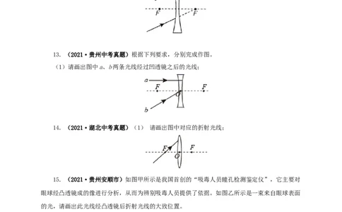 专题03透镜及其应用（原卷版）_8、物理总复习_8.中考物理总复习_2022年中考复习资料_三年（2019-2021）中考真题物理分项汇编（全国通用）