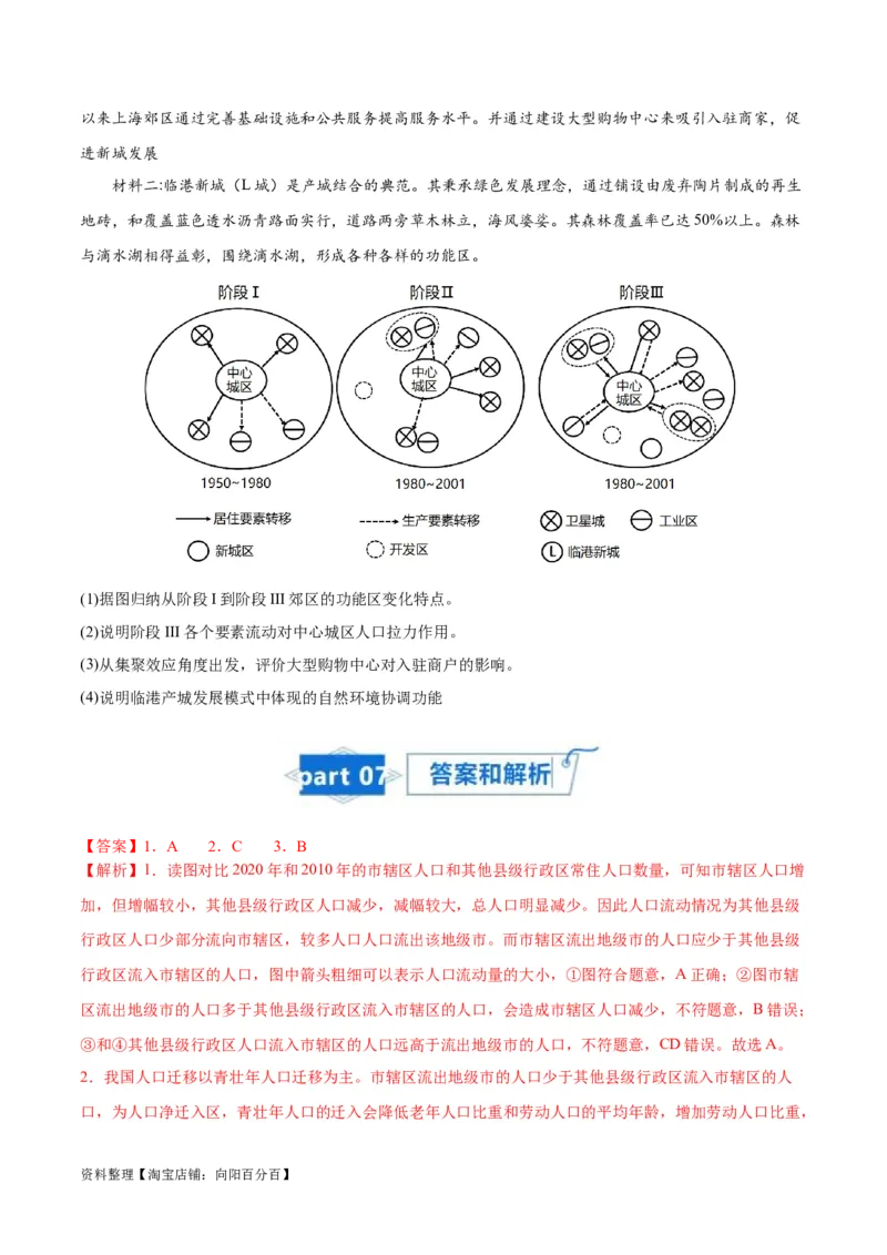 专题12城镇与乡村-口袋书2024年高考地理一轮复习知识清单_新高考复习资料_2024年新高考复习资料_一轮复习资料_完口袋书2024年高考地理一轮复习知识清单