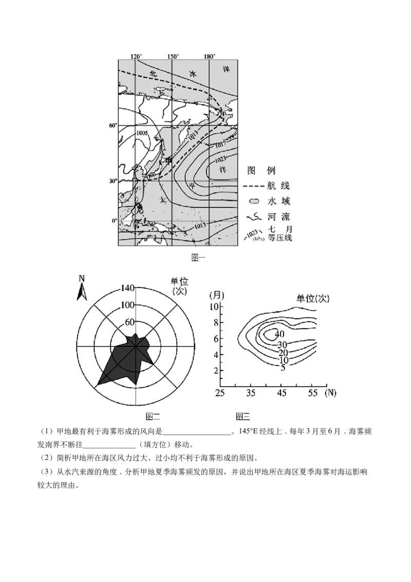 专题03微专题云雾雪、副高、特殊天气系统和现象（练习）（原卷版）_新高考复习资料_2024年新高考复习资料_二轮复习资料_2024年高考地理二轮复习讲练测（新教材新高考）_配套练习